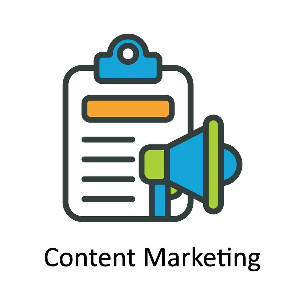 Content Marketing Vector   Fill outline  Icon Design illustration. Digital Marketing  Symbol on White background EPS 10 File