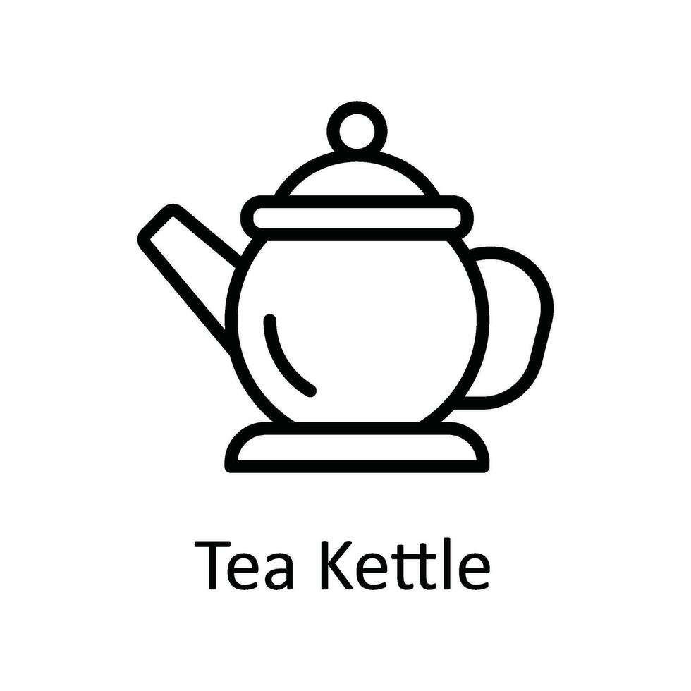 Tea Kettle Vector outline Icon Design illustration. Food and drinks Symbol on White background EPS 10 File