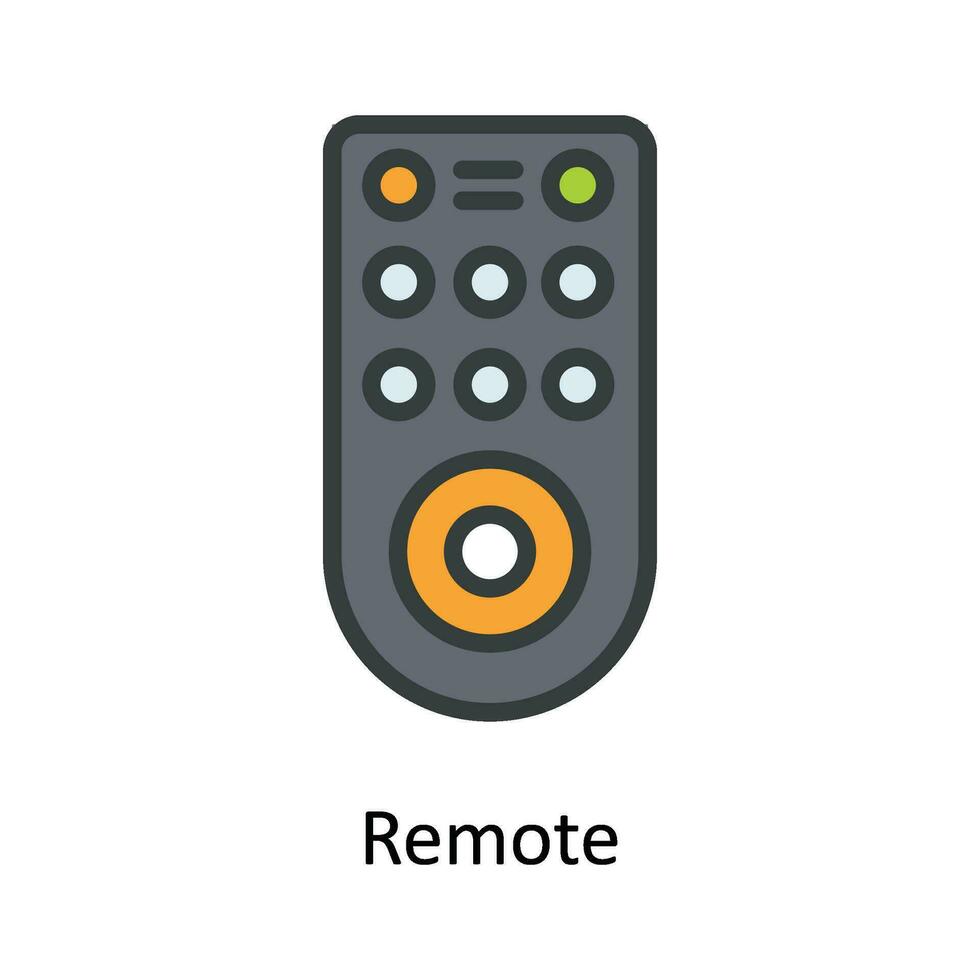 Remote Vector  Fill outline Icon Design illustration. Multimedia Symbol on White background EPS 10 File