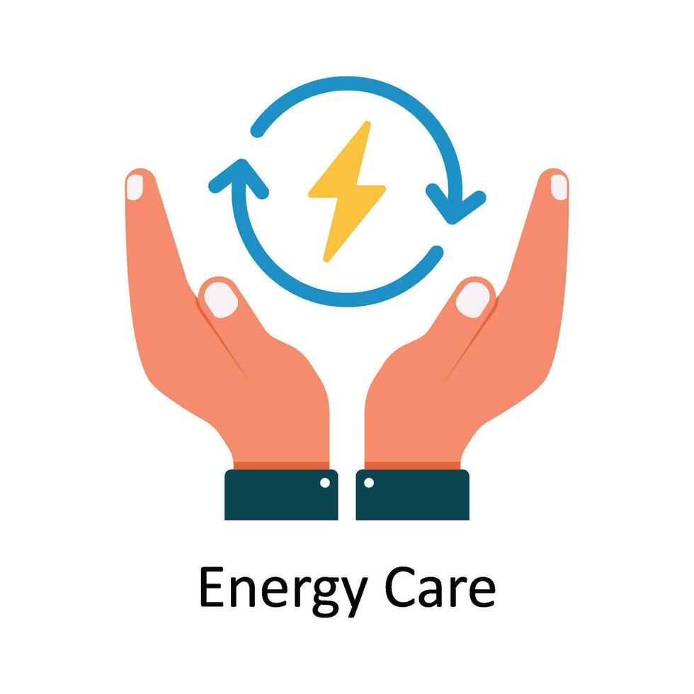 Energy Care Vector Flat Icon Design illustration. Nature and ecology Symbol on White background EPS 10 File