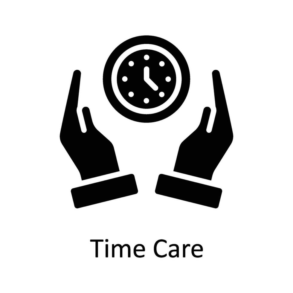 Time Care Vector    Solid  Icon Design illustration. Digital Marketing  Symbol on White background EPS 10 File