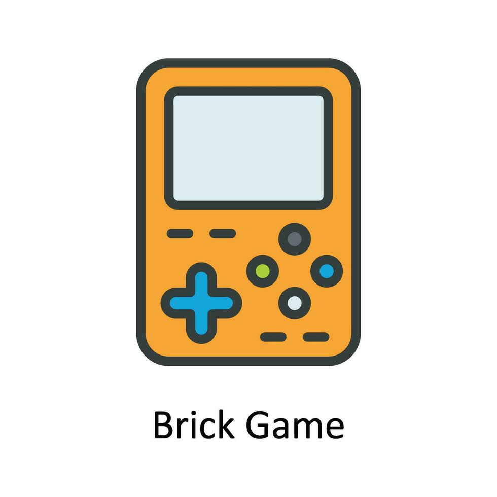 Brick Game Vector  Fill outline Icon Design illustration. Multimedia Symbol on White background EPS 10 File