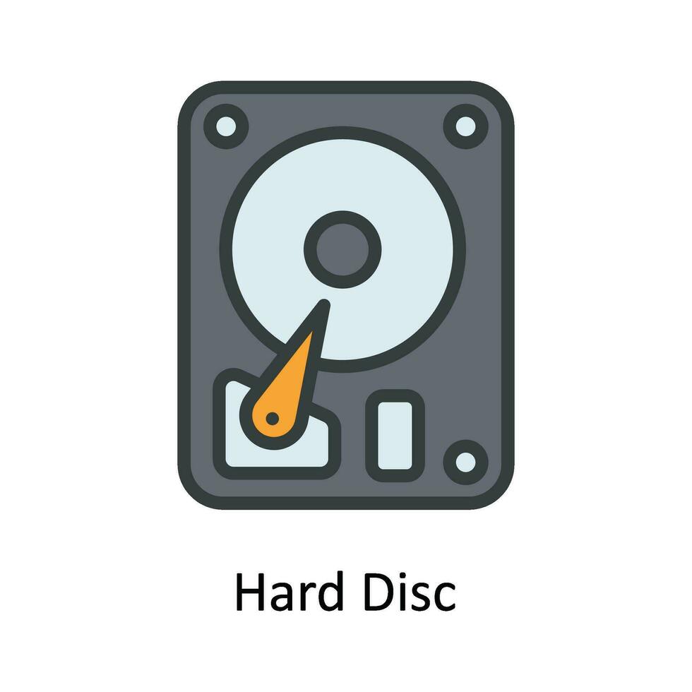 Hard Disc  Vector Fill outline Icon Design illustration. Network and communication Symbol on White background EPS 10 File