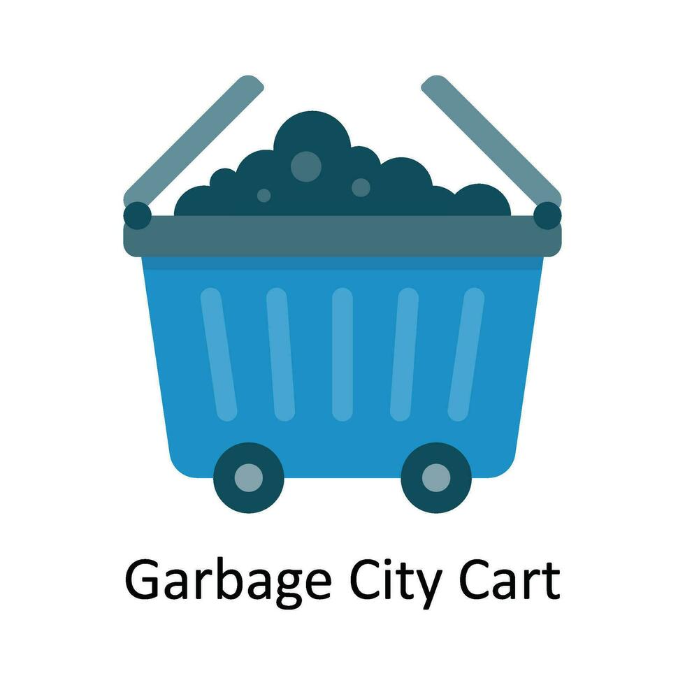 Garbage City Cart Vector Flat Icon Design illustration. Nature and ecology Symbol on White background EPS 10 File