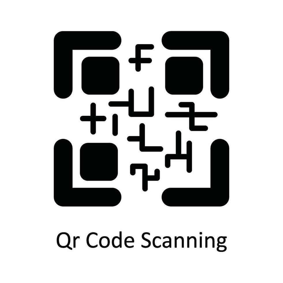 Qr Code Scanning Vector  solid Icon Design illustration. Cyber security  Symbol on White background EPS 10 File