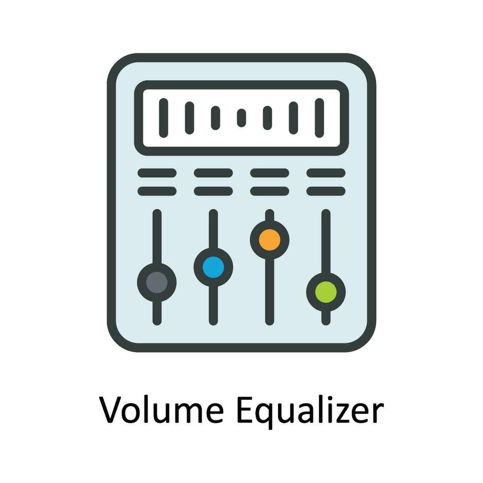 Volume Equalizer Vector  Fill outline Icon Design illustration. Multimedia Symbol on White background EPS 10 File