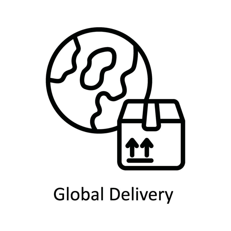 Global Delivery  Vector   outline Icon Design illustration. Shipping and delivery Symbol on White background EPS 10 File