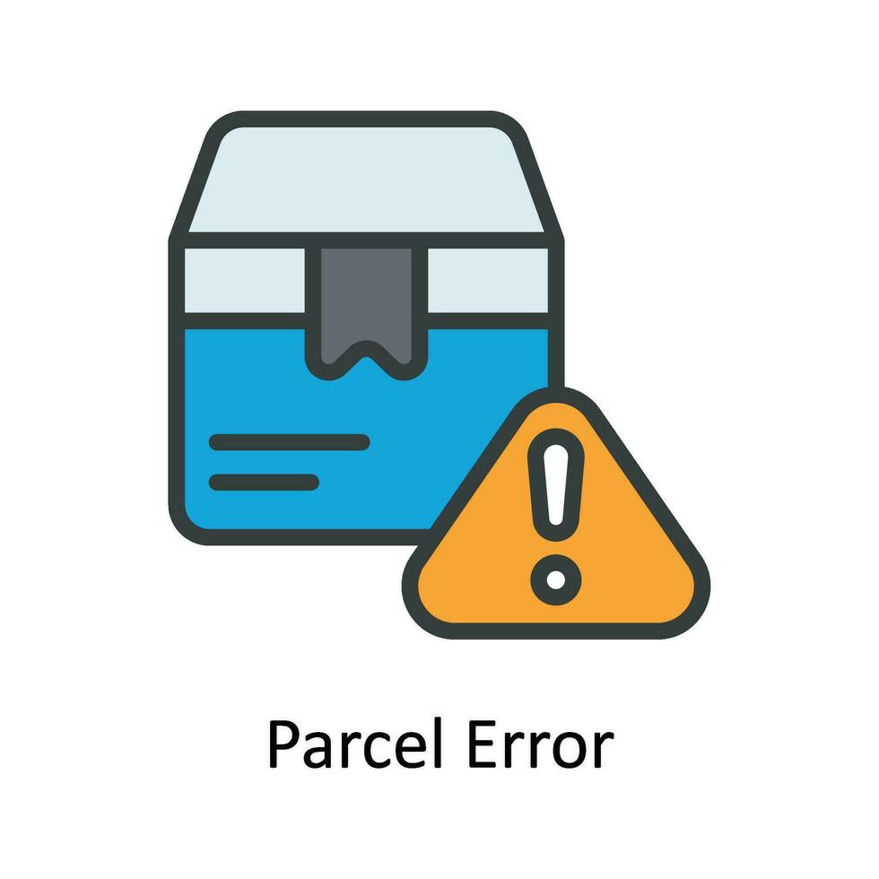 Parcel Error Vector  Fill outline Icon Design illustration. Shipping and delivery Symbol on White background EPS 10 File