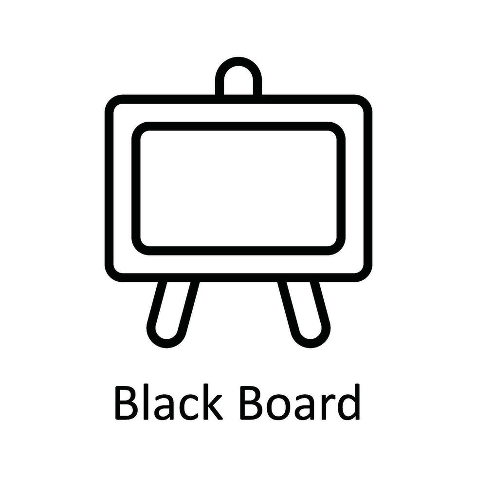 Black Board Vector outline Icon Design illustration. Education Symbol on White background EPS 10 File