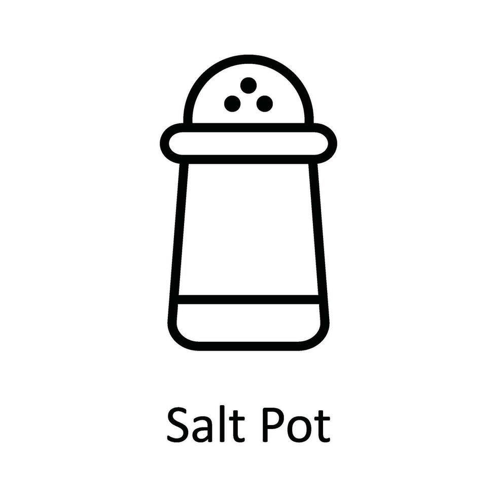 Salt Pot Vector outline Icon Design illustration. Food and drinks Symbol on White background EPS 10 File