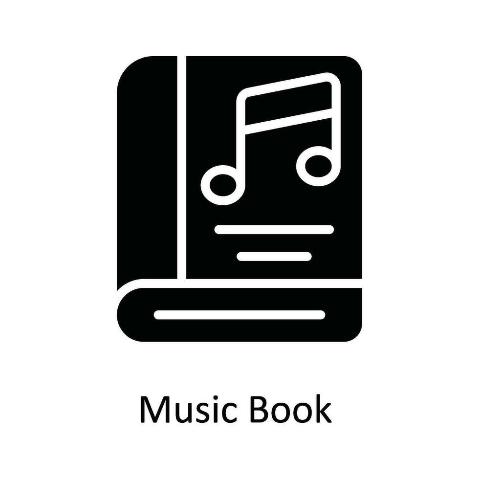 Music Book Vector   solid Icon Design illustration. Multimedia Symbol on White background EPS 10 File