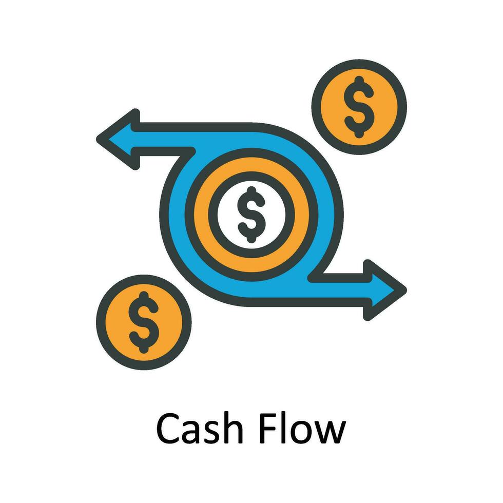 Cash Flow Vector   Fill outline  Icon Design illustration. Digital Marketing  Symbol on White background EPS 10 File