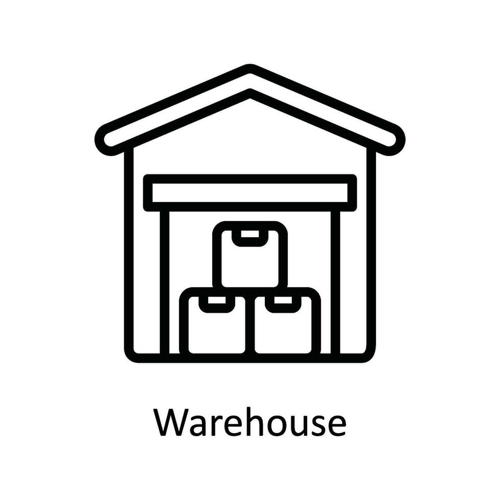 Warehouse Vector   outline Icon Design illustration. Shipping and delivery Symbol on White background EPS 10 File