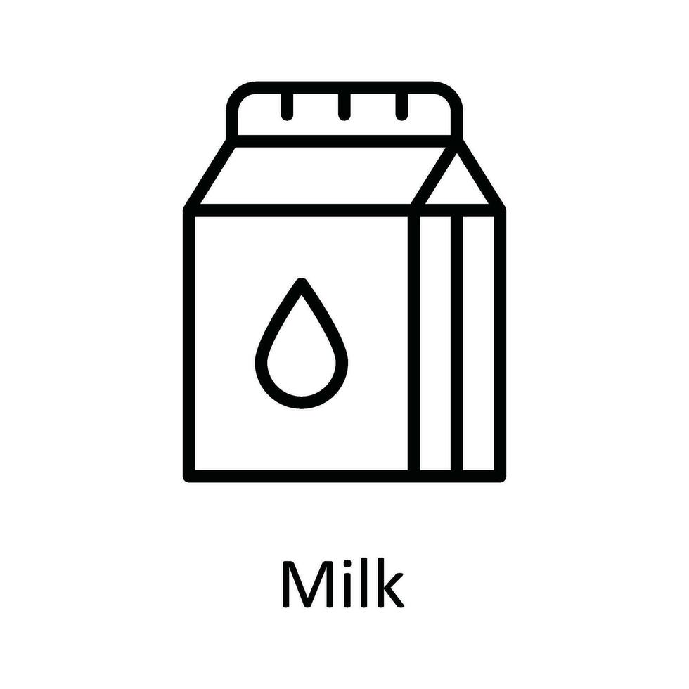 Leche vector contorno icono diseño ilustración. comida y bebidas símbolo en blanco antecedentes eps 10 archivo