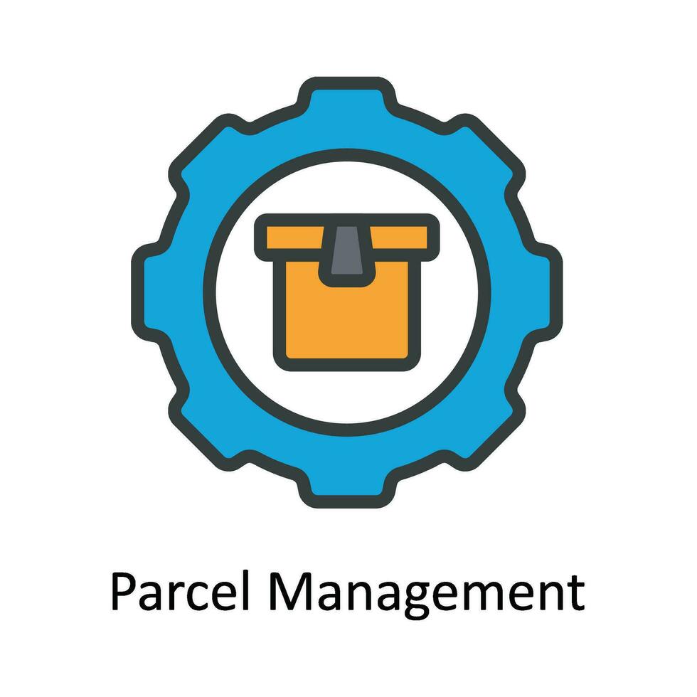 Parcel Management Vector  Fill outline Icon Design illustration. Shipping and delivery Symbol on White background EPS 10 File