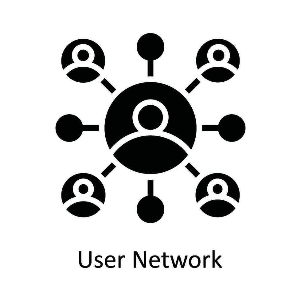 User Network  Vector Solid  Icon Design illustration. Network and communication Symbol on White background EPS 10 File