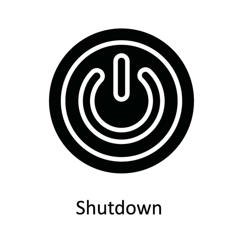 Shutdown Vector   solid Icon Design illustration. Multimedia Symbol on White background EPS 10 File