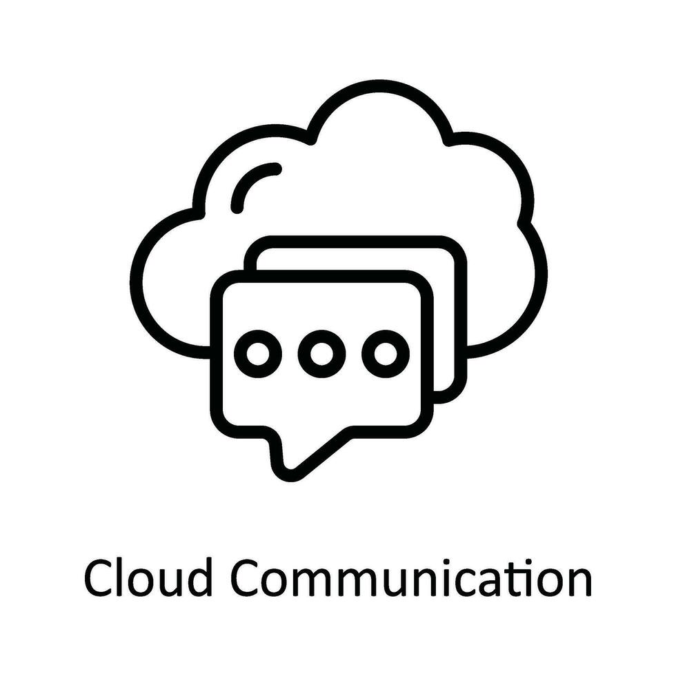 Cloud Communication  Vector  outline Icon Design illustration. Network and communication Symbol on White background EPS 10 File
