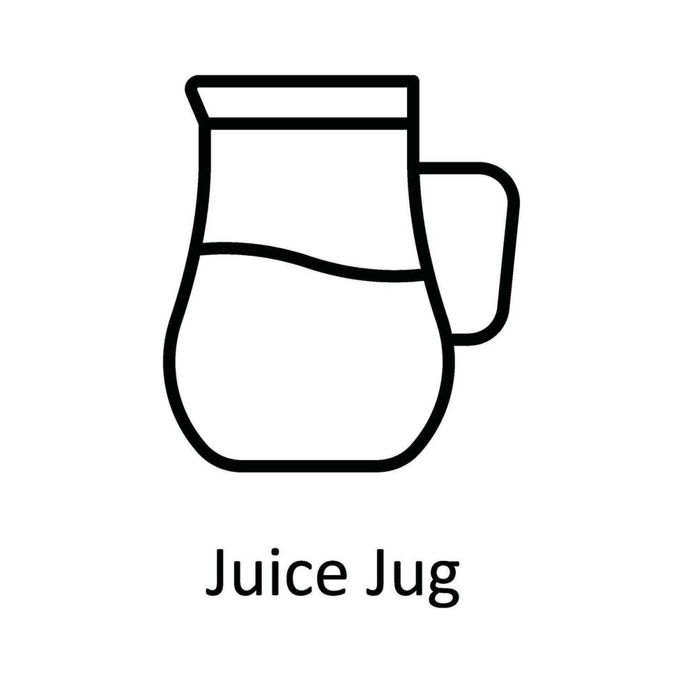jugo jarra vector contorno icono diseño ilustración. comida y bebidas símbolo en blanco antecedentes eps 10 archivo