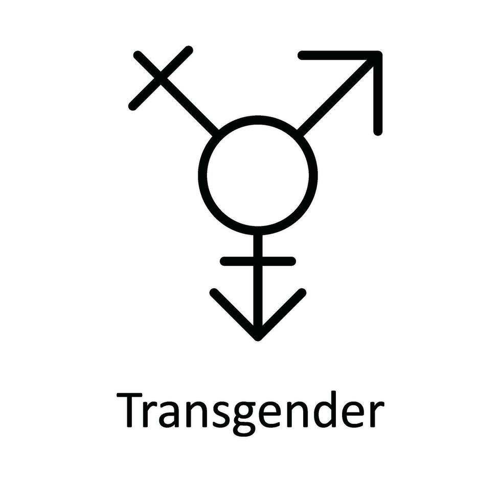 Transgender Vector  outline Icon Design illustration. Medical and Health Symbol on White background EPS 10 File