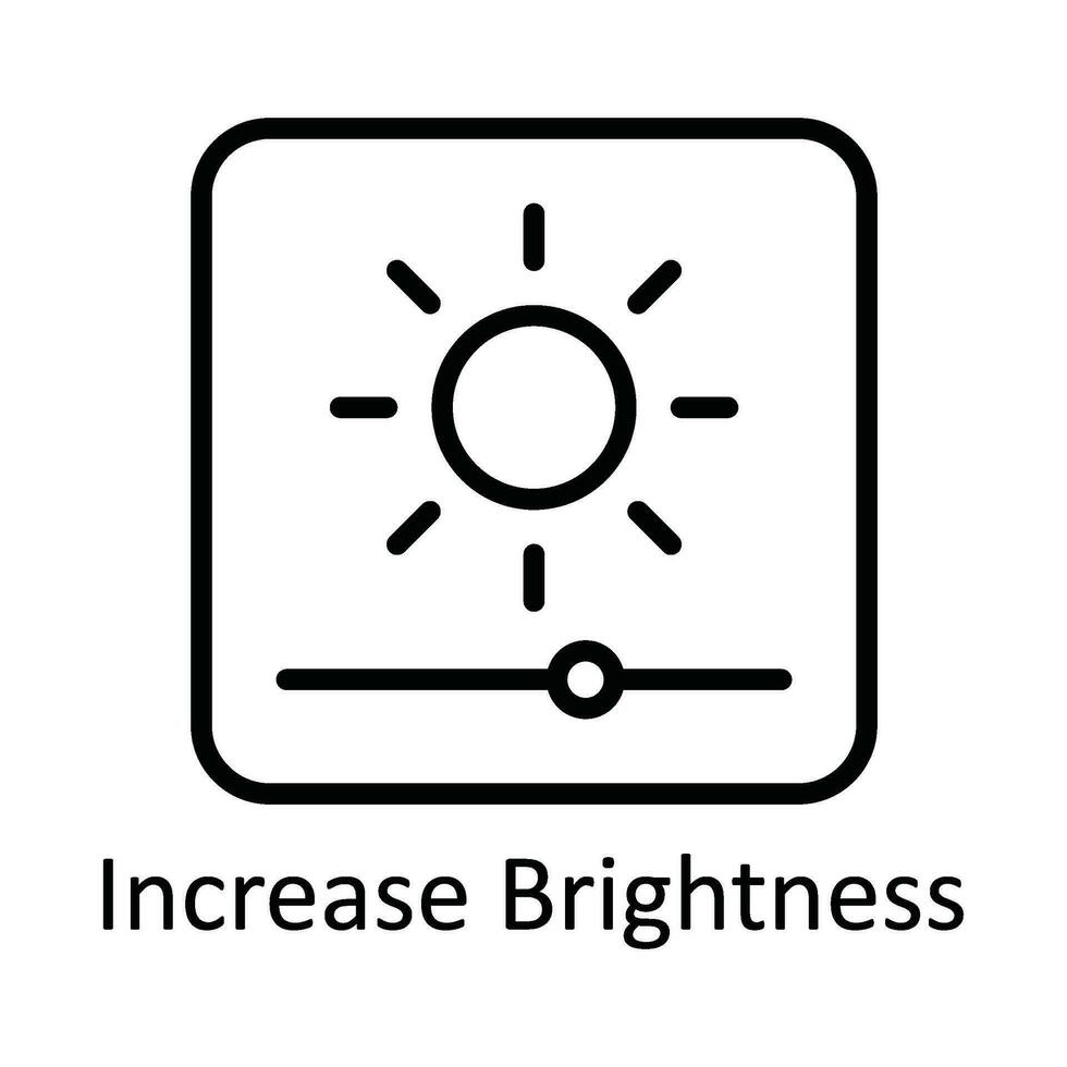 Increase Brightness Vector  outline Icon Design illustration. User interface Symbol on White background EPS 10 File