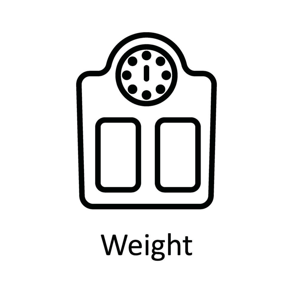 Weight Vector  outline Icon Design illustration. Medical and Health Symbol on White background EPS 10 File