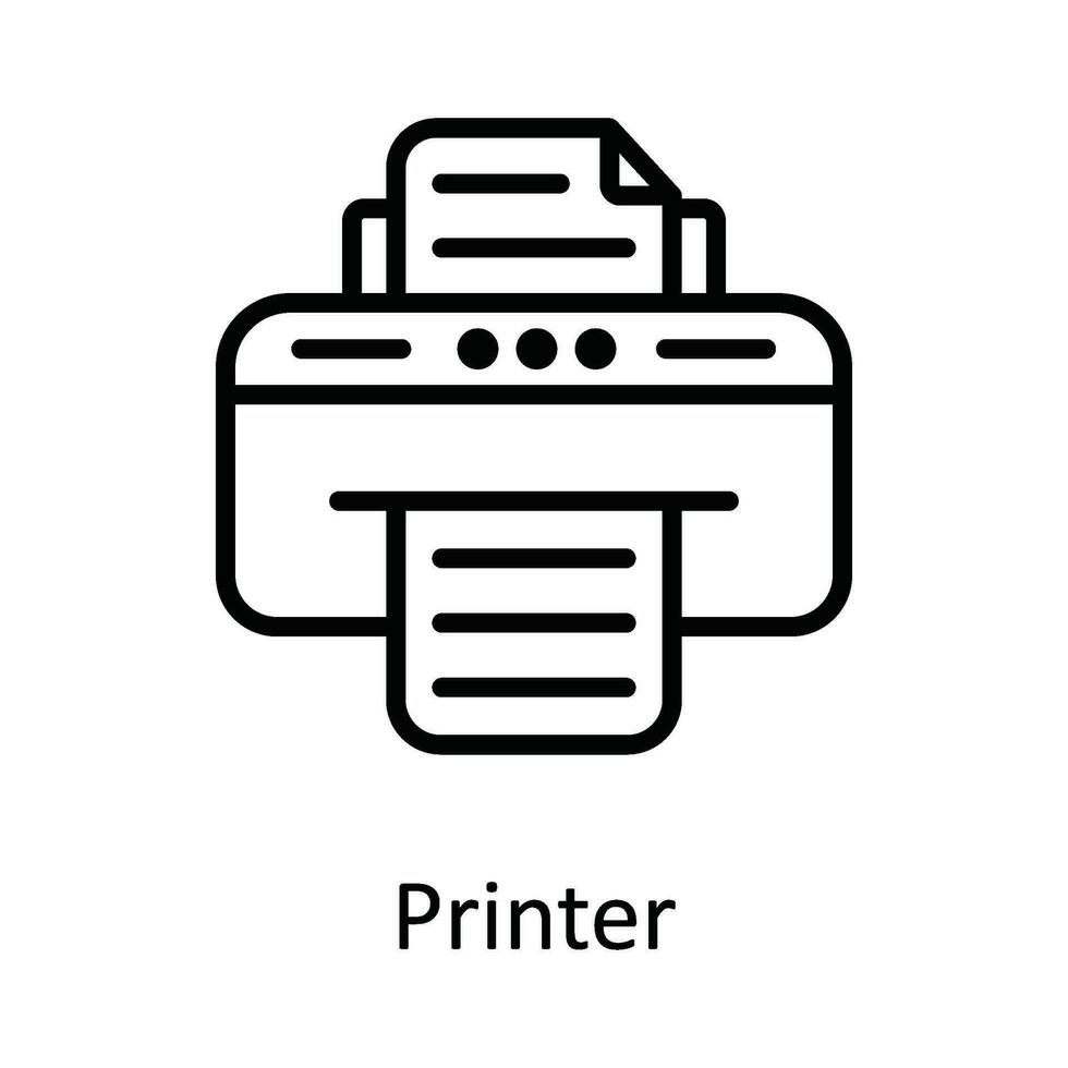 Printer Vector  outline Icon Design illustration. User interface Symbol on White background EPS 10 File