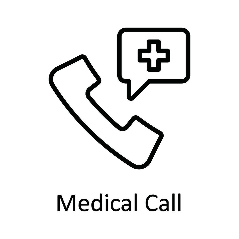 Medical Call Vector  outline Icon Design illustration. Medical and Health Symbol on White background EPS 10 File