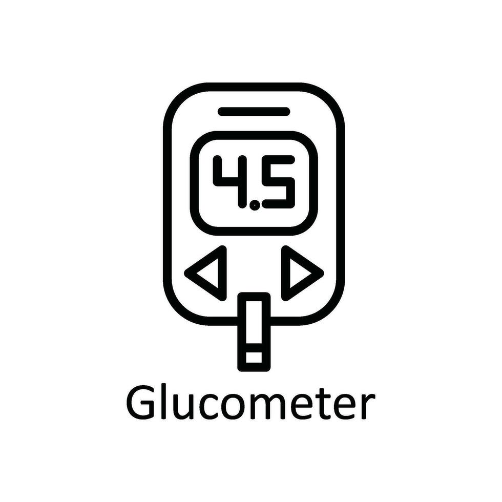 Glucometer Vector  outline Icon Design illustration. Medical and Health Symbol on White background EPS 10 File