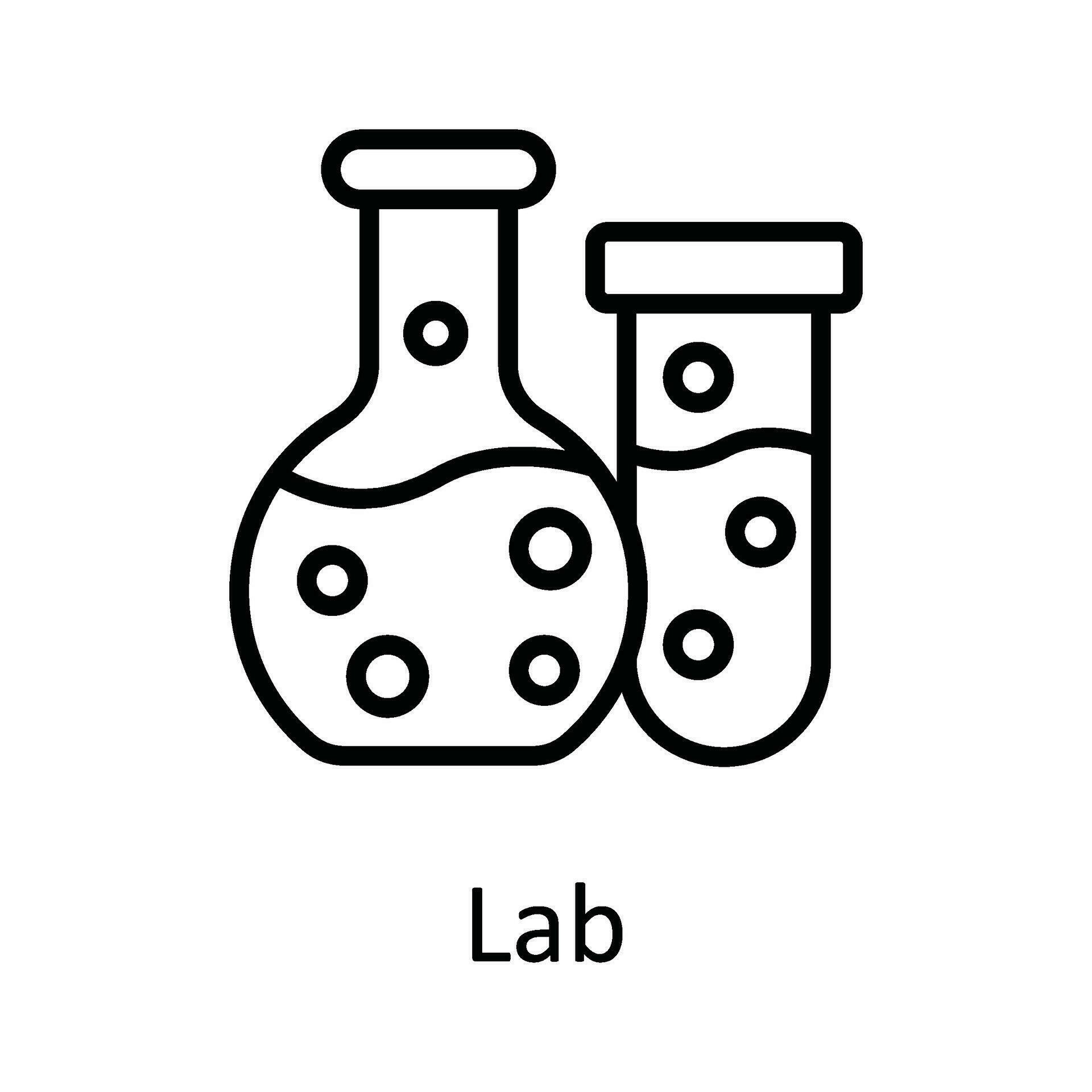 Lab Vector outline Icon Design illustration. Medical and Health Symbol