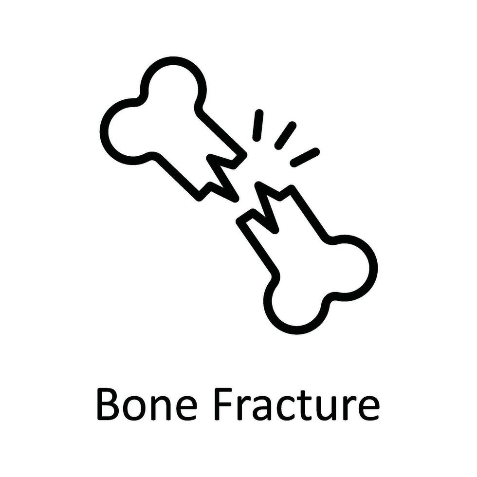 Bone Fracture Vector  outline Icon Design illustration. Medical and Health Symbol on White background EPS 10 File