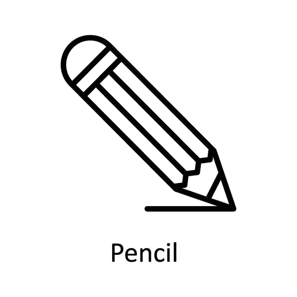 Pencil  Vector  outline Icon Design illustration. User interface Symbol on White background EPS 10 File