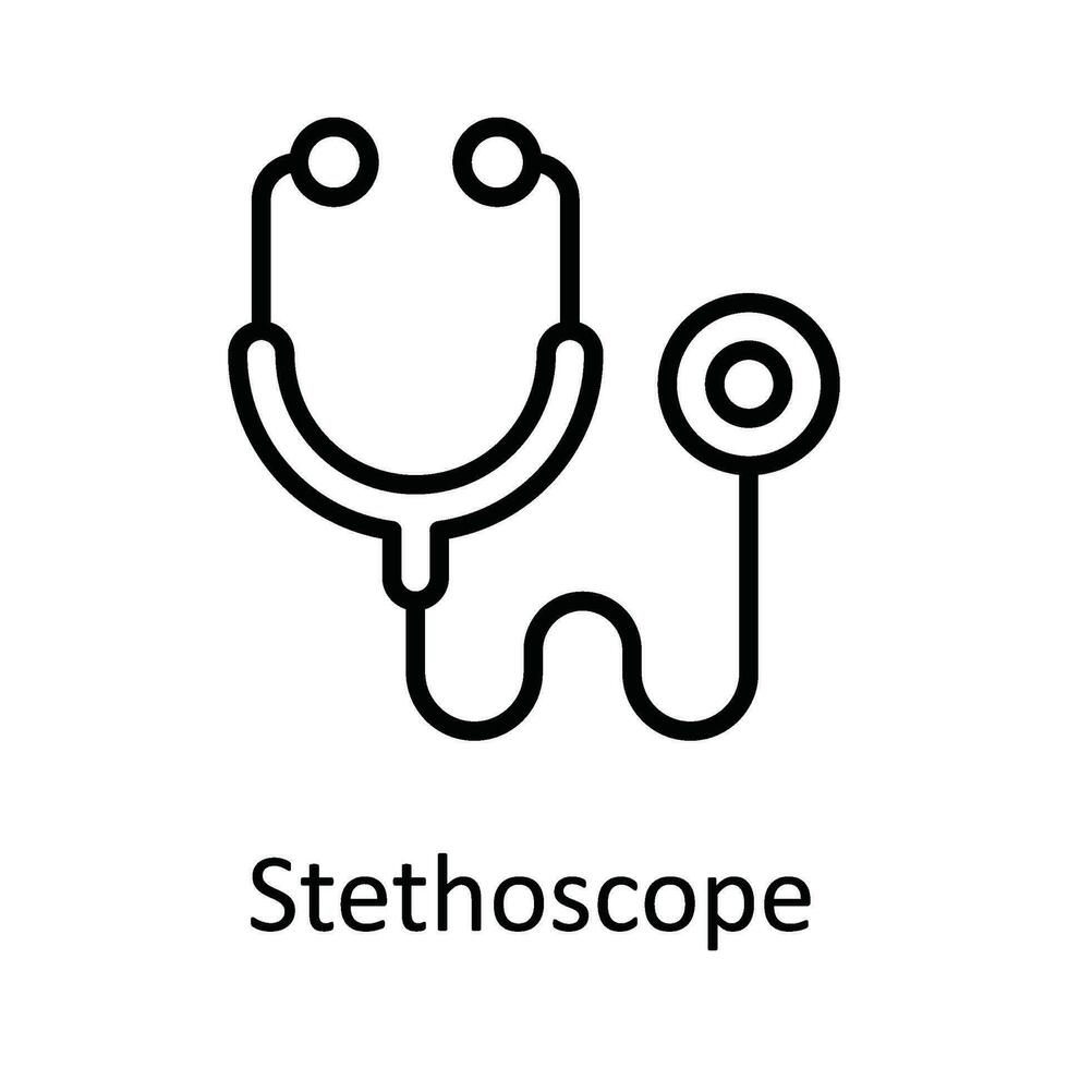 Stethoscope Vector  outline Icon Design illustration. Medical and Health Symbol on White background EPS 10 File