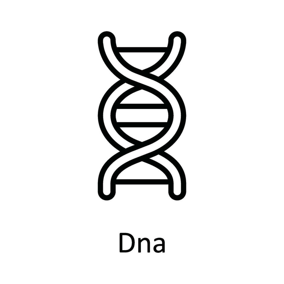 Dna Vector  outline Icon Design illustration. Medical and Health Symbol on White background EPS 10 File