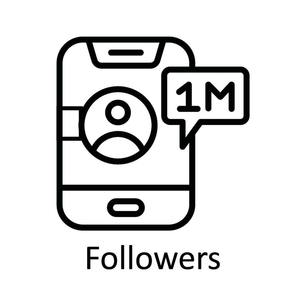 Followers Vector  outline Icon Design illustration. Online streaming Symbol on White background EPS 10 File