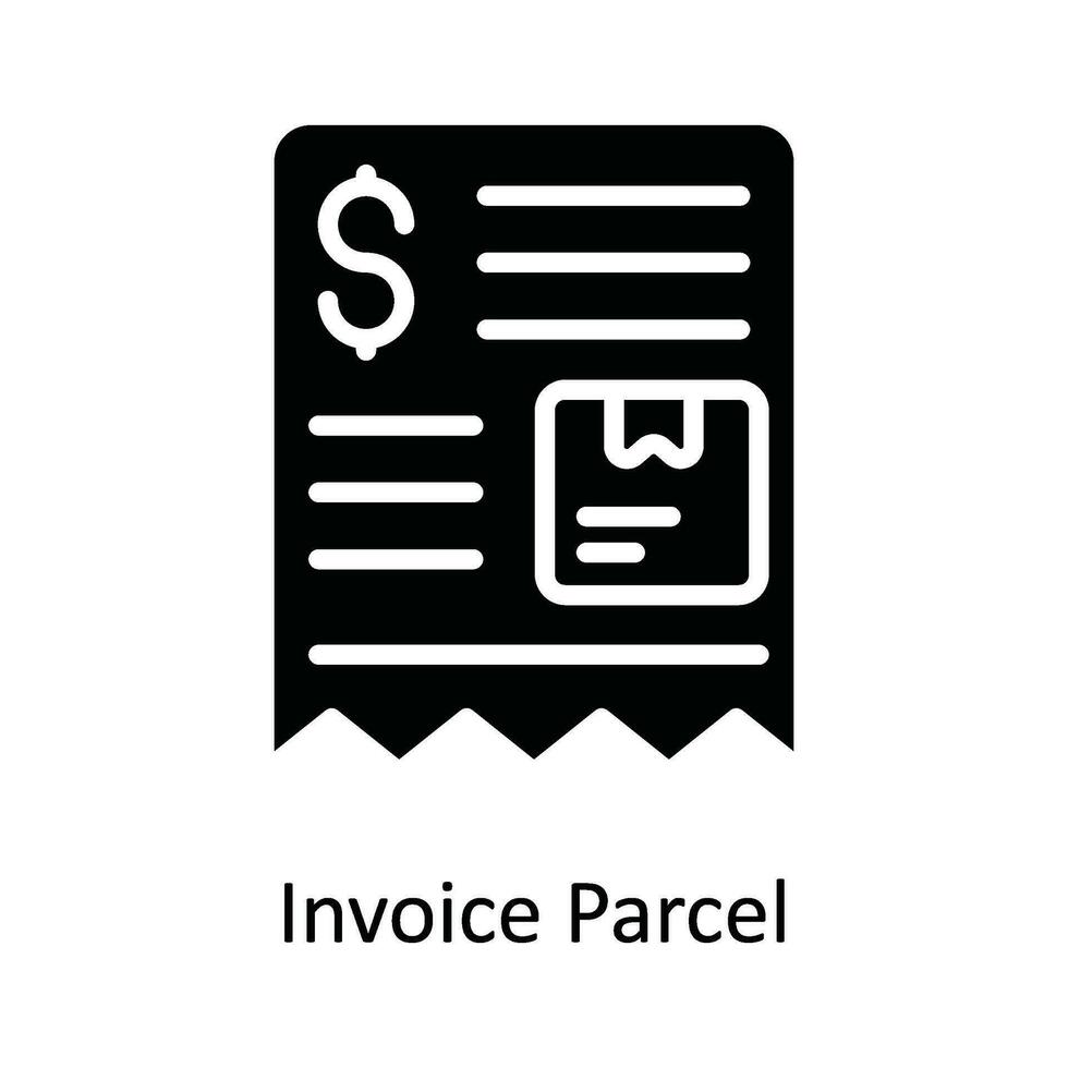 Invoice Parcel Vector   Solid Icon Design illustration. Shipping and delivery Symbol on White background EPS 10 File