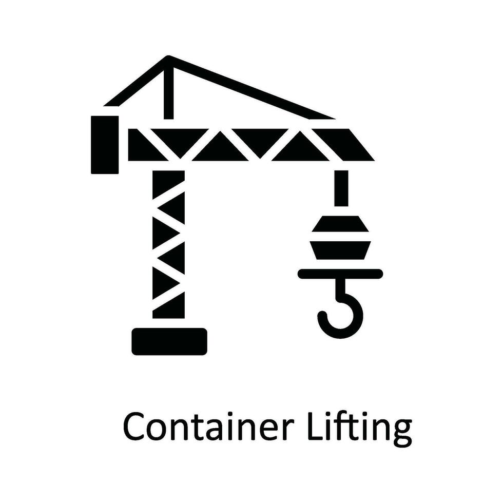 Container Lifting  Vector   Solid Icon Design illustration. Shipping and delivery Symbol on White background EPS 10 File