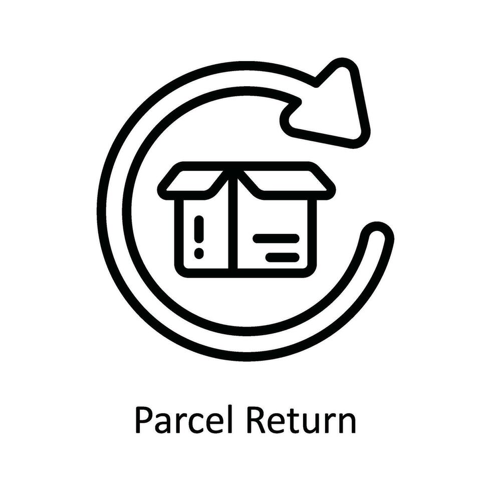 Parcel Return Vector   outline Icon Design illustration. Shipping and delivery Symbol on White background EPS 10 File