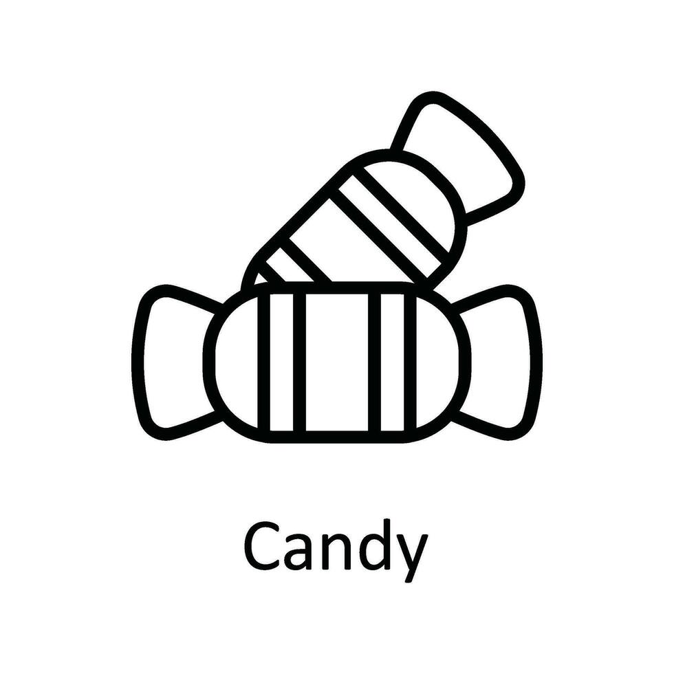 Candy Vector outline Icon Design illustration. Food and drinks Symbol on White background EPS 10 File