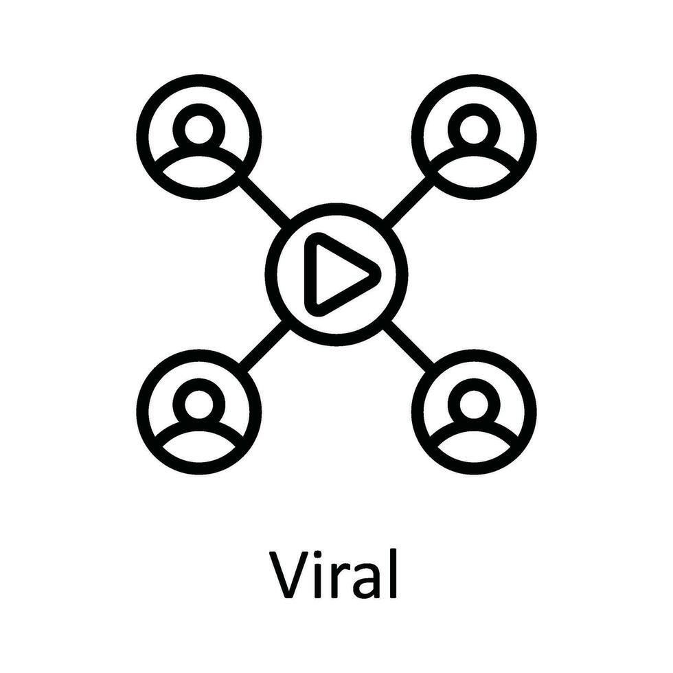Viral Vector  outline Icon Design illustration. Online streaming Symbol on White background EPS 10 File