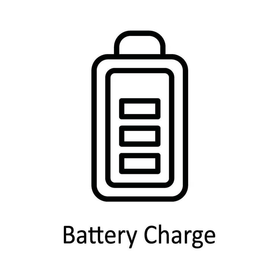 Battery Charge Vector  outline Icon Design illustration. User interface Symbol on White background EPS 10 File