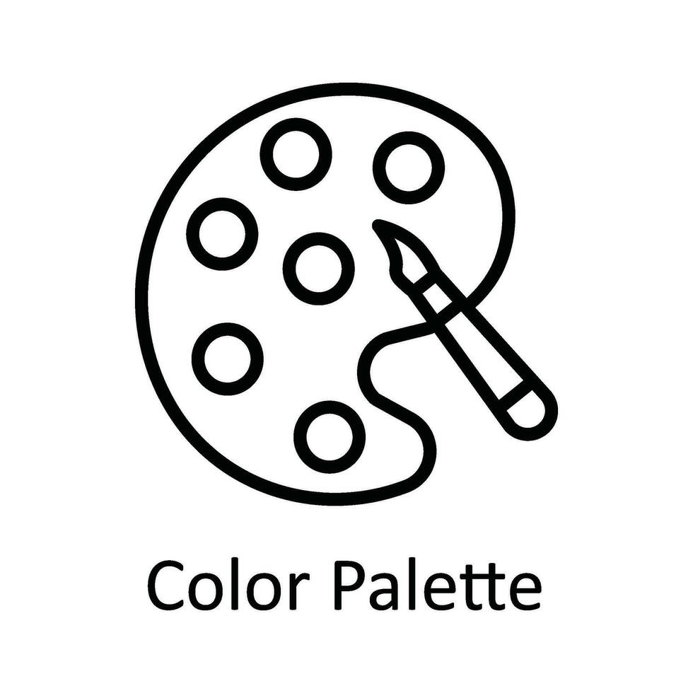 color paleta vector contorno icono diseño ilustración. educación símbolo en blanco antecedentes eps 10 archivo