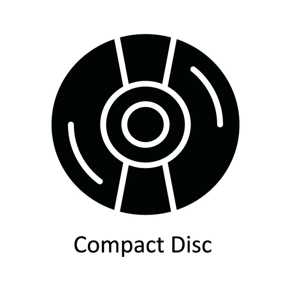 Compact Disc Vector   solid Icon Design illustration. Multimedia Symbol on White background EPS 10 File