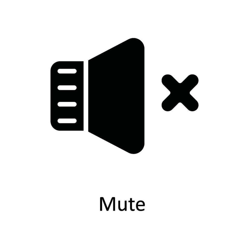 Mute Vector   solid Icon Design illustration. Multimedia Symbol on White background EPS 10 File