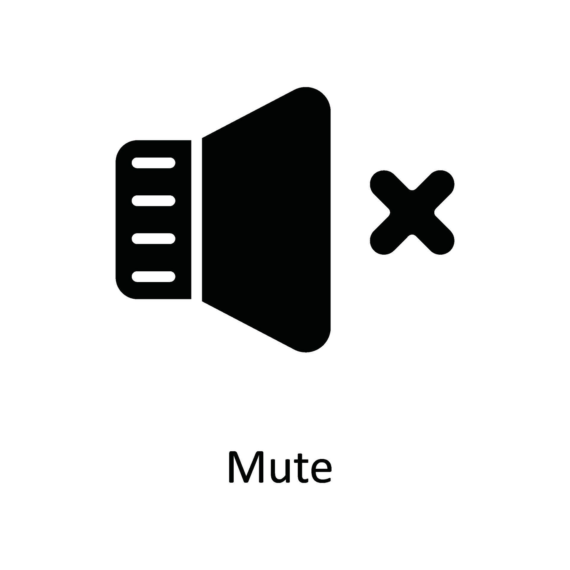 Mute Vector solid Icon Design illustration. Multimedia Symbol on White