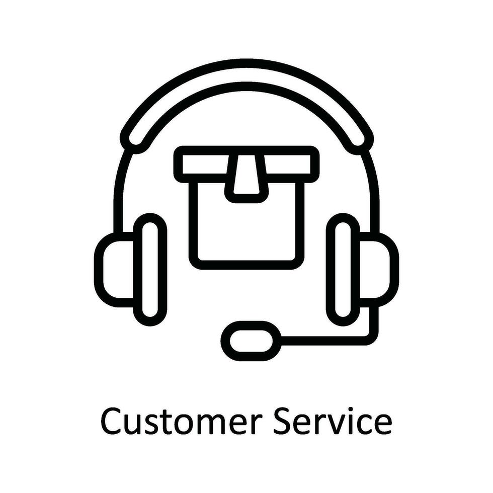 Customer Service Vector   outline Icon Design illustration. Shipping and delivery Symbol on White background EPS 10 File