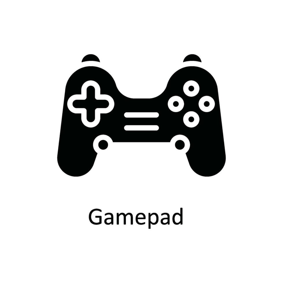 Gamepad  Vector   solid Icon Design illustration. Multimedia Symbol on White background EPS 10 File