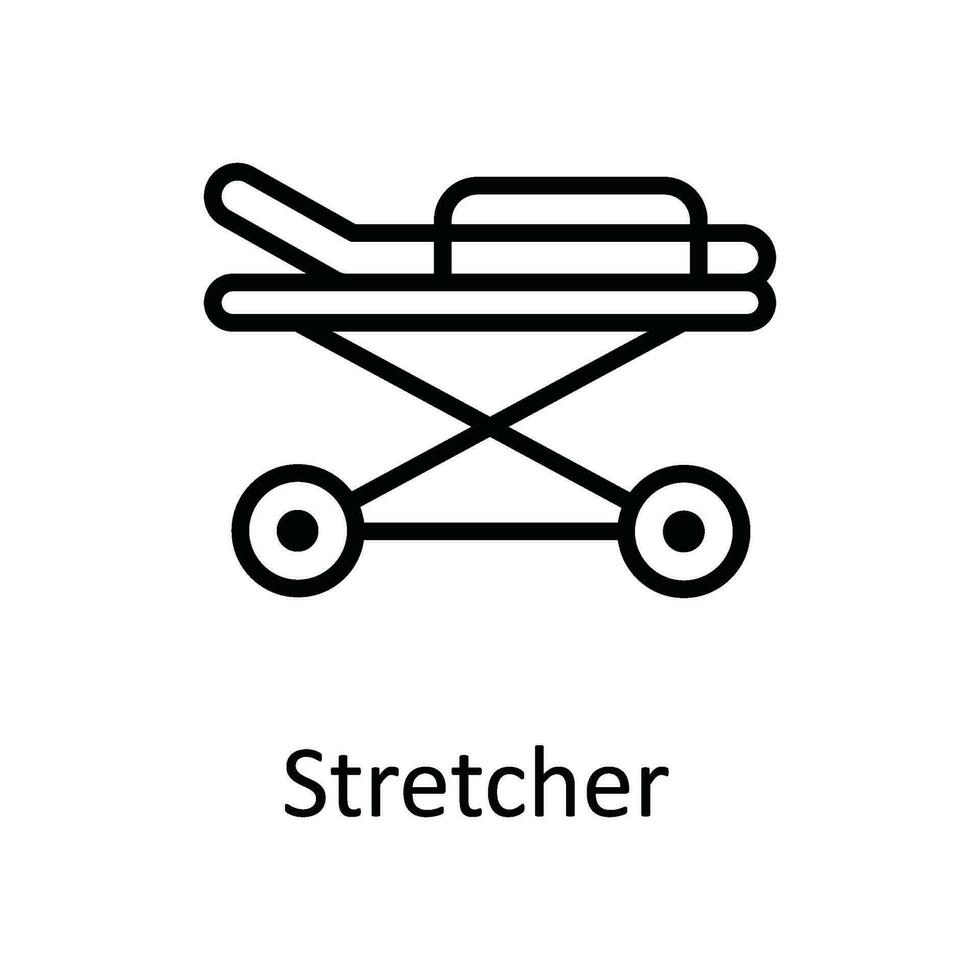 Stretcher  Vector  outline Icon Design illustration. Medical and Health Symbol on White background EPS 10 File