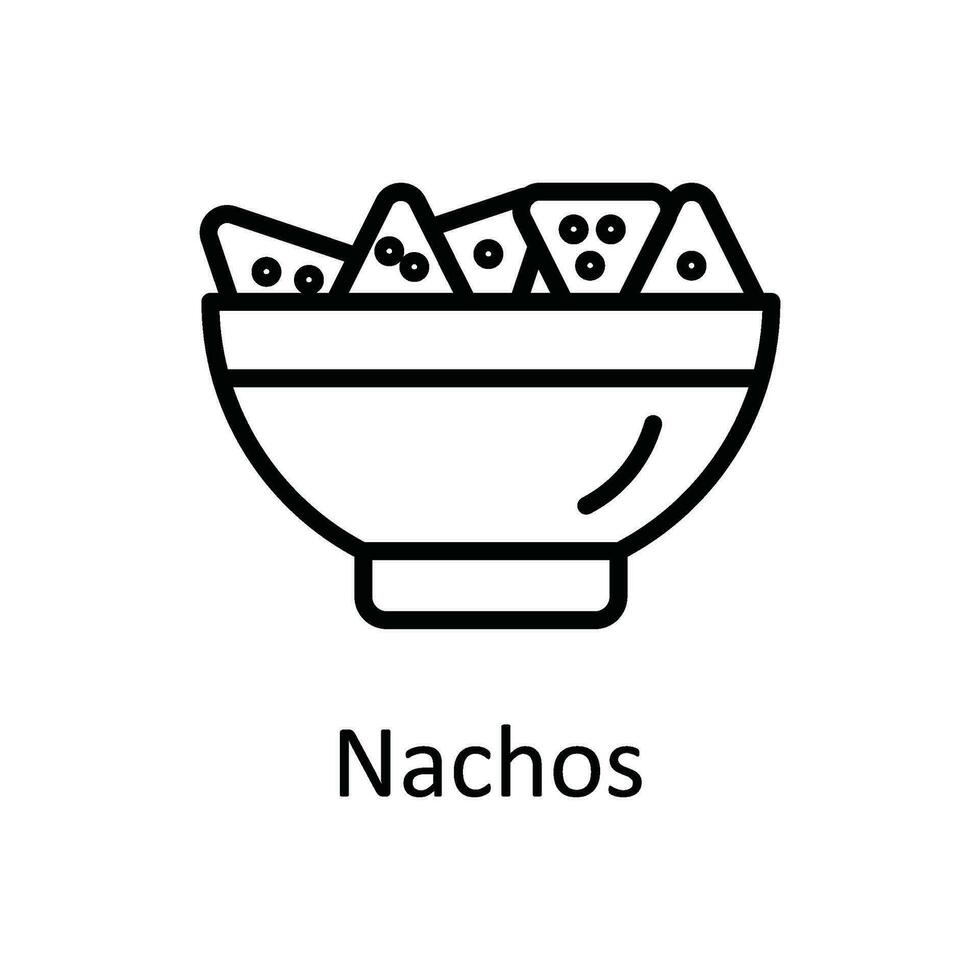 Nachos Vector outline Icon Design illustration. Food and drinks Symbol on White background EPS 10 File