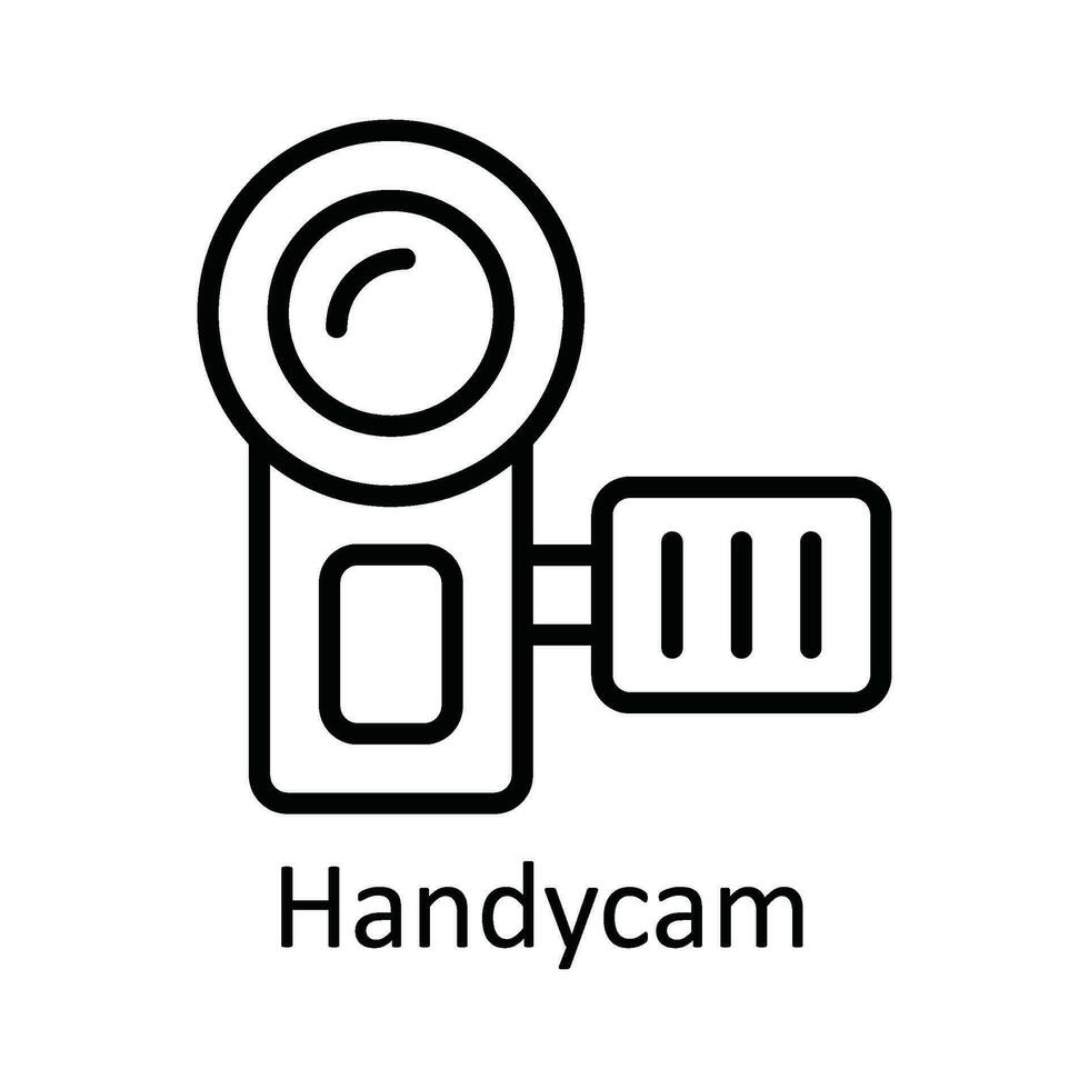 Handycam Vector  outline Icon Design illustration. Online streaming Symbol on White background EPS 10 File